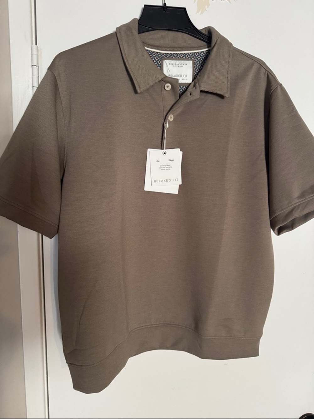 Denim & Flower Men's Polo Shirt in Taupe